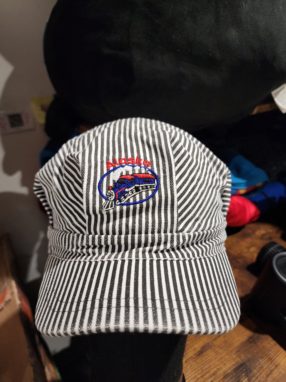 Alaska Black/white Embroidered Adjustable Vacation Tourist Souvenir Hat Cap
